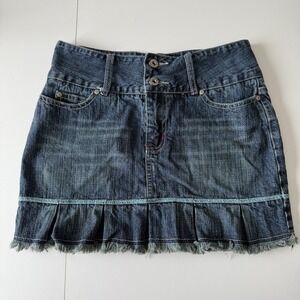 Skechers Somethin Else Y2K Ruffled Denim Skirt Women's Size 3
